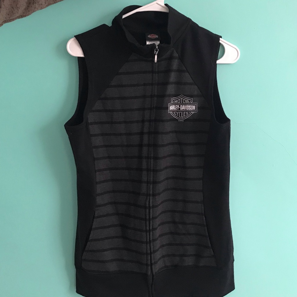 Harley Davidson black tank top jacket